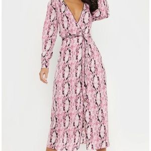 Pink Snake Print Dress